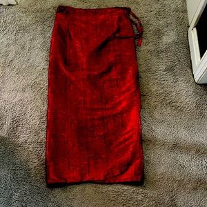 Rich red wrap skirt